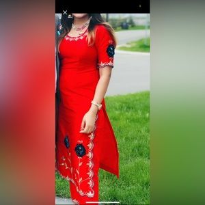 Punjabi suit in Pure khadi silk for tall lady 5 ft 5 or 6 ….Medium size